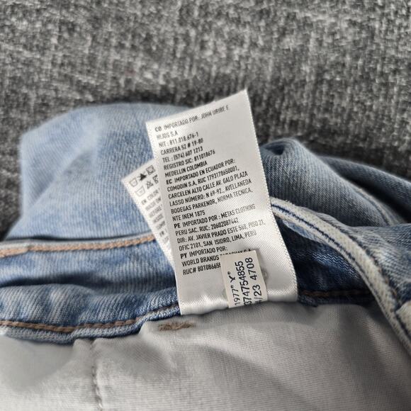 American Eagle Jeans Womens 12 Regular High Rise Baggy Wide Leg Light Blue Cargo - Picture 6 of 14